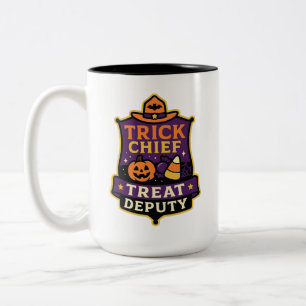 Trick Chief, Treat Deputy Halloween Two-Tone Coffee Mug
