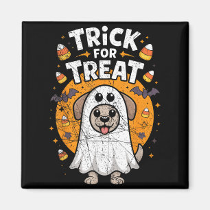 Trick For Treat Funny Puppy Lover - Dog Ghost Magnet