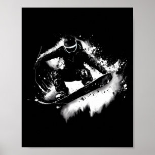 Trick Jump Nose Grab Snowboarding  Poster