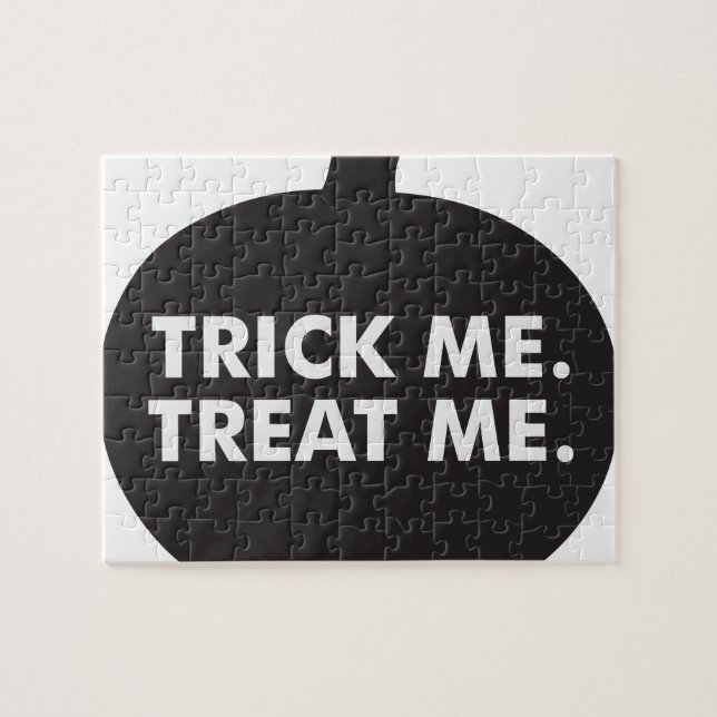 Trick Me Treat Me, Black White Jigsaw Puzzle (Horizontal)