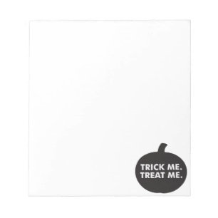 Trick Me Treat Me, Black White Notepad