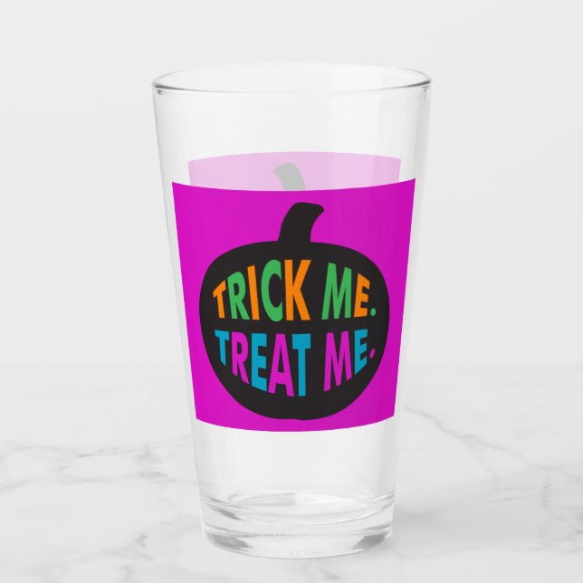 Trick Me Treat Me, Halloween Multi-Colour Glass (Front)