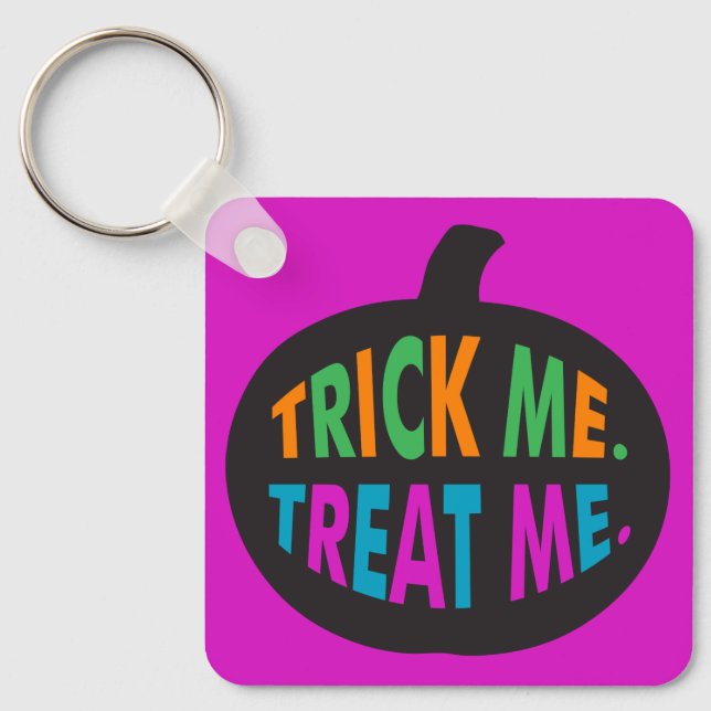 Trick Me Treat Me, Halloween Multi-Colour Key Ring (Front)