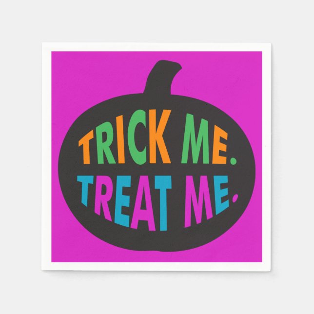 Trick Me Treat Me, Halloween Multi-Colour Napkin (Front)