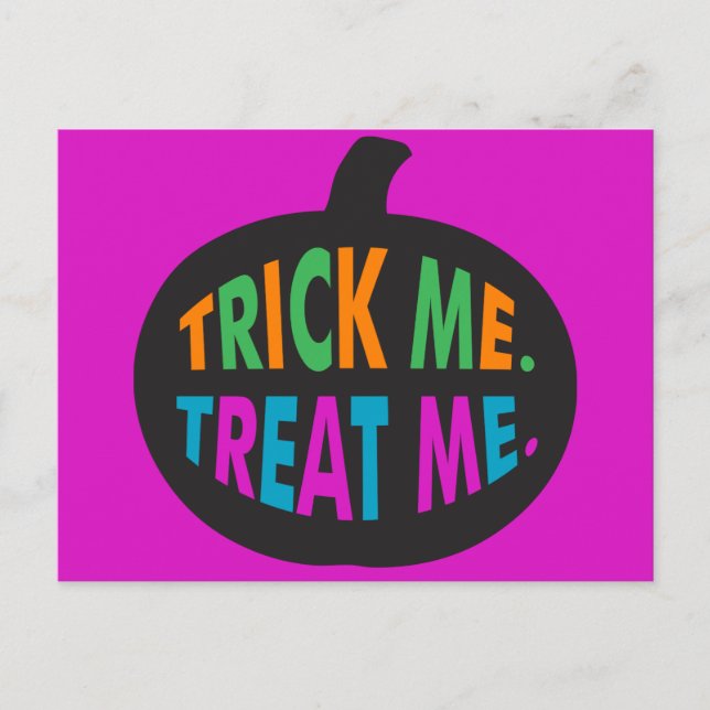 Trick Me Treat Me, Halloween Multi-Colour Postcard (Front)
