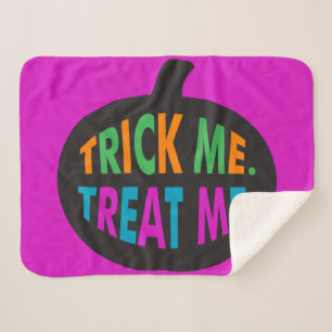 Trick Me Treat Me, Halloween Multi-Colour Sherpa Blanket