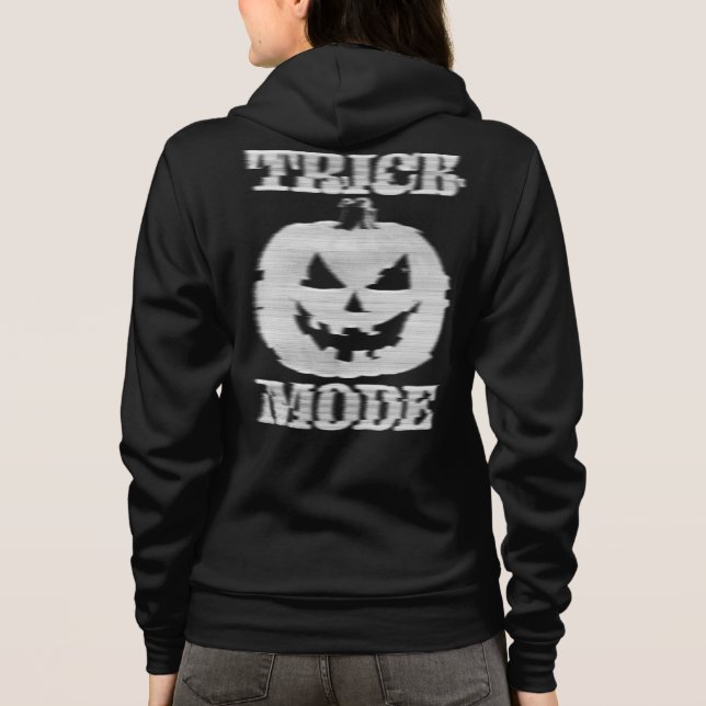 Trick Mode Glitchy Pumpkin Front & Back Hoodie (Back)