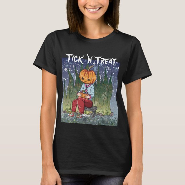 Trick 'n Treat Pumpkin Head Halloween Women's T-Shirt (Front)