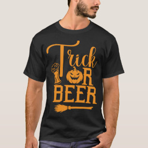 Trick Or Beer Funny Halloween Drinking Design 🍺🎃 T-Shirt