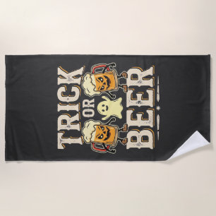Trick or Beer Halloween Beer Design_1 Beach Towel