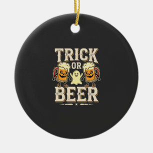 Trick or Beer Halloween Beer Design_1 Ceramic Tree Decoration