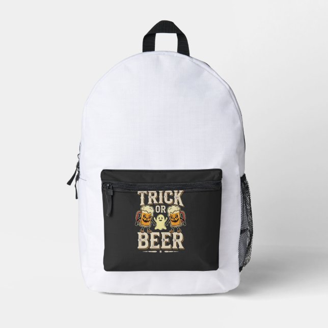 Trick or Beer Halloween Beer Design_1 Printed Backpack (Front)
