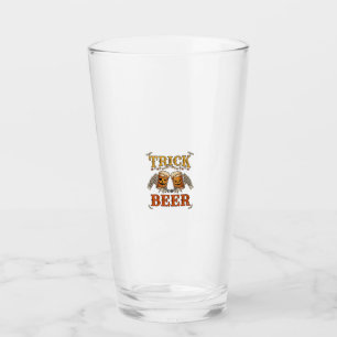 Trick Or Beer Halloween Pumpkin Mug Skeleton Hands Glass