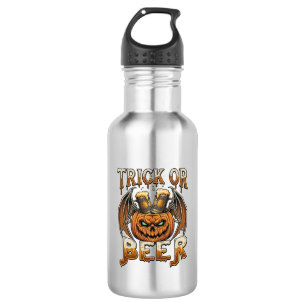 Trick Or Beer Halloween Pumpkin Skeleton Wings Mug 532 Ml Water Bottle
