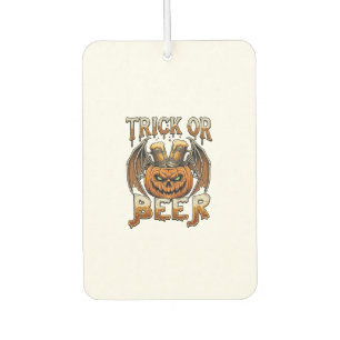 Trick Or Beer Halloween Pumpkin Skeleton Wings Mug Car Air Freshener