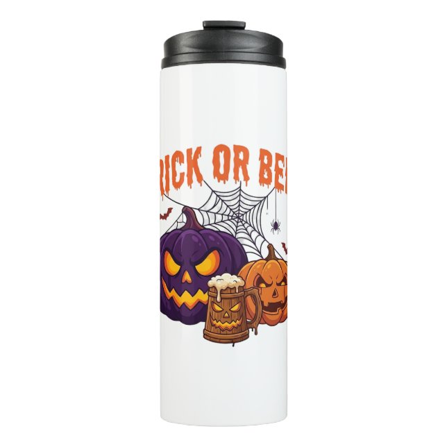 Trick Or Beer Halloween Pumpkins Mug Spider Web_1 (Front)