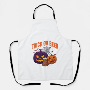 Trick Or Beer Halloween Pumpkins Mug Spider Web_1 Apron