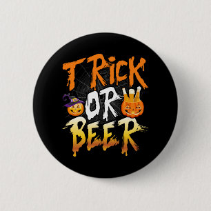 Trick Or Beer T Shirt 6 Cm Round Badge