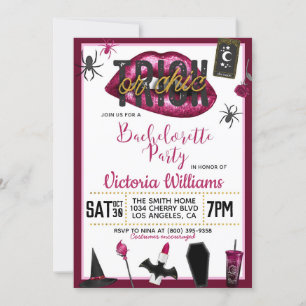 Trick or Chic Halloween Bachelorette Invitation