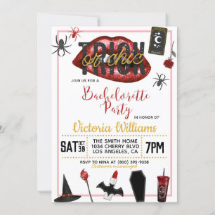 Trick or Chic Halloween Bachelorette Invitation