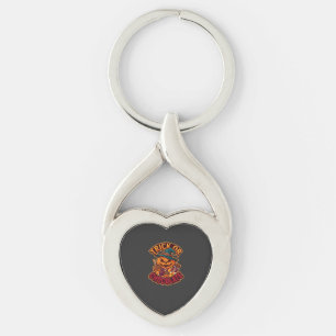 Trick Or Chocolate Halloween Pumpkin Witch Hat Can Key Ring