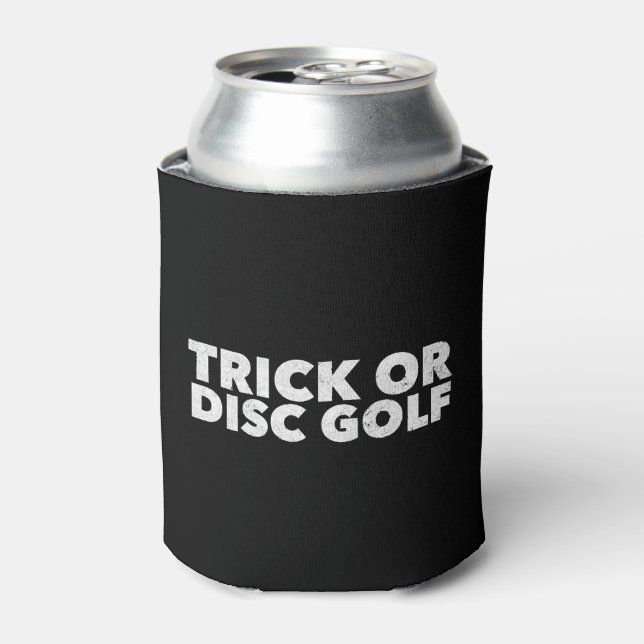 Trick Or Disc Golf Funny Halloween Can Cooler (Can Front)