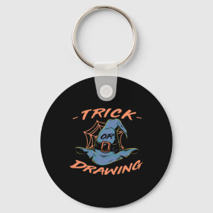 Trick Or Drawing Halloween Artist Scary Art Witch Key Ring