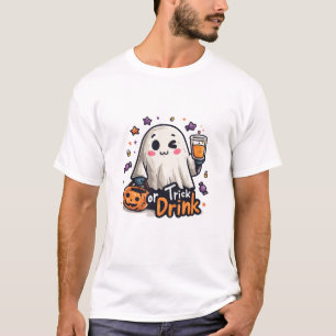 trick or dring halloween spooky ghost tshirt