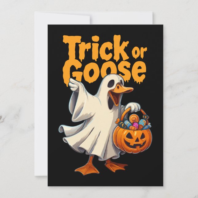 Trick or Goose Halloween Goose Invitation (Front)