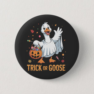 Trick or Goose Spooky Halloween Goose Lovers 6 Cm Round Badge