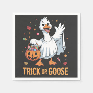 Trick or Goose Spooky Halloween Goose Lovers  Napkin
