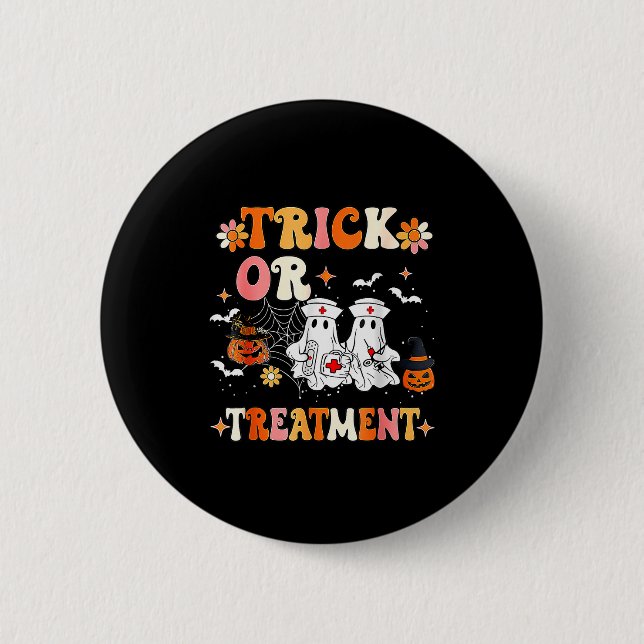 Trick Or Halloween Radiation Oncology Rad Therapy  6 Cm Round Badge (Front)