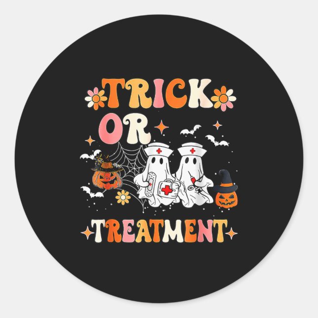 Trick Or Halloween Radiation Oncology Rad Therapy  Classic Round Sticker (Front)