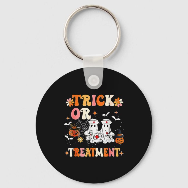 Trick Or Halloween Radiation Oncology Rad Therapy  Key Ring (Front)