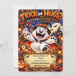 👻🧡 Trick or Hugs Halloween Party Invitation 🎃✨