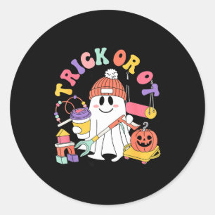 Trick Or Ot Occupational Therast Ghost Halloween W Classic Round Sticker