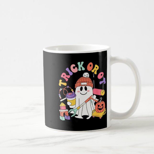 Trick Or Ot Occupational Therast Ghost Halloween W Coffee Mug (Right)