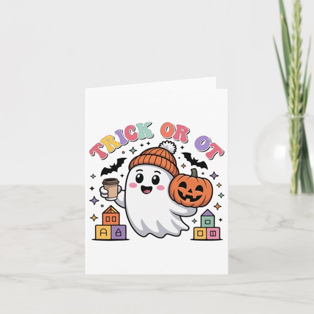 Trick Or Ot Spooky Occupational Therapy Ghost Hall Card (Front)
