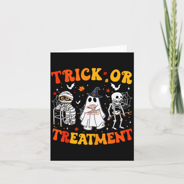 Trick Or Pt Physical Therapy Therast Halloween  Card (Front)
