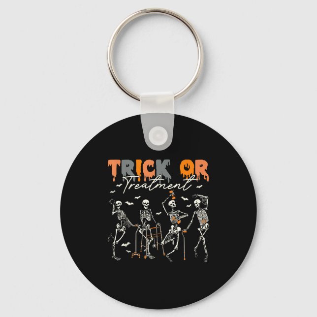 Trick Or Pt Physical Therapy Therast Halloween  Key Ring (Front)
