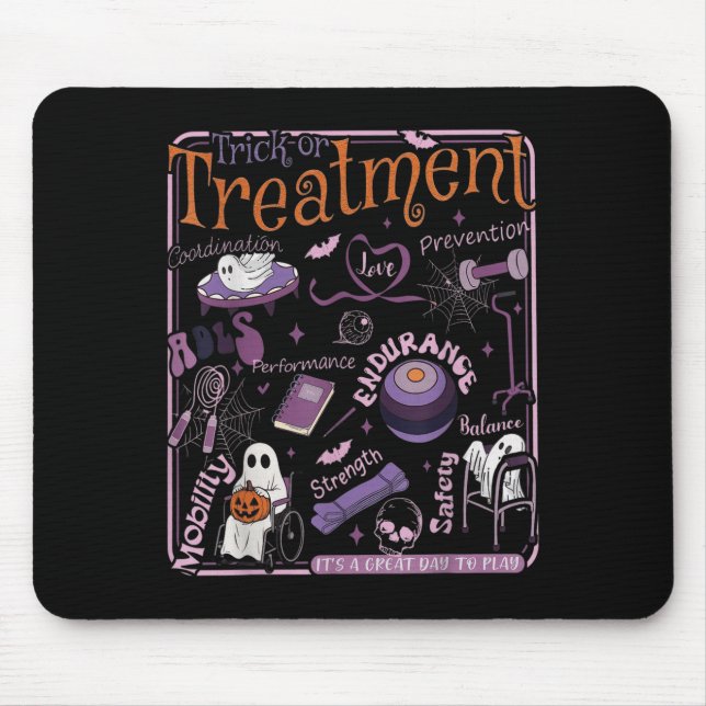 Trick Or Pt Physical Therapy Therast Halloween  Mouse Mat (Front)