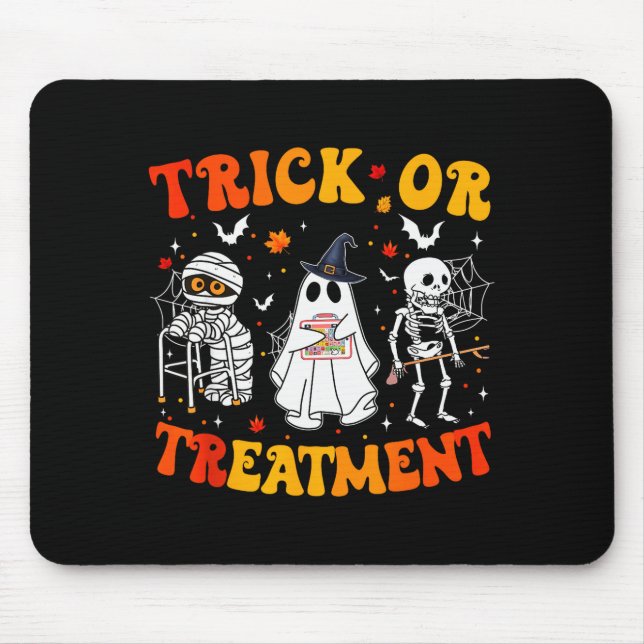 Trick Or Pt Physical Therapy Therast Halloween  Mouse Mat (Front)