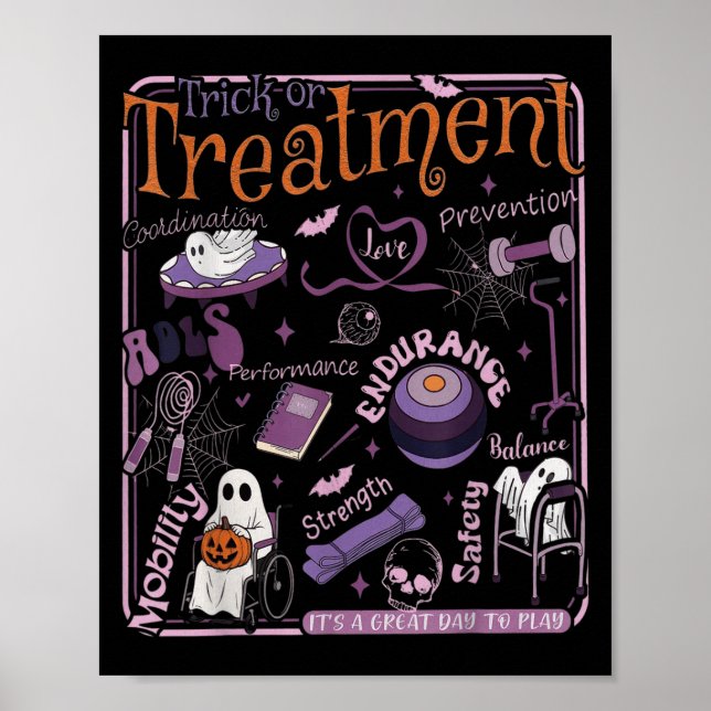 Trick Or Pt Physical Therapy Therast Halloween  Poster (Front)