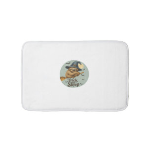 Trick or Sleep – Cute Witch Sloth Halloween Pun Ar Bath Mat