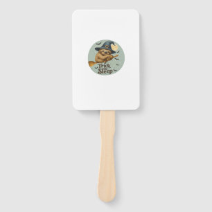 Trick or Sleep � Cute Witch Sloth Halloween Pun Ar Hand Fan