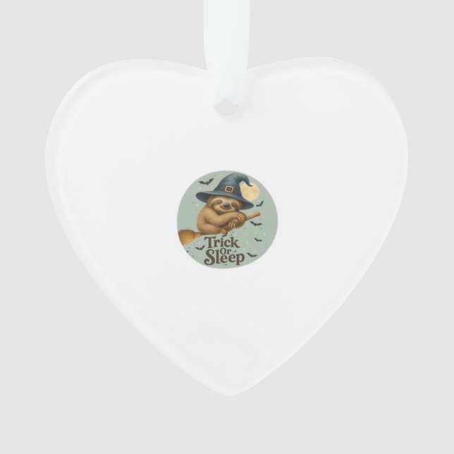 Trick or Sleep � Cute Witch Sloth Halloween Pun Ar Ornament (Front)