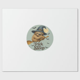 Trick or Sleep � Cute Witch Sloth Halloween Pun Ar Wrapping Paper