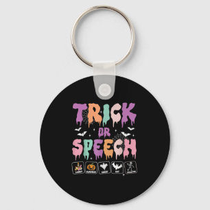 Trick Or Speech Retro Slp Halloween Speech Therapy Key Ring