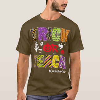 Trick Or Teach Counselor Life Halloween Pumpkin Sk T-Shirt