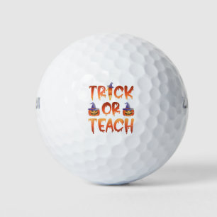 TRICK OR TEACH Cute Halloween Costume School Teach Golf Balls